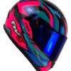 Capacete FW3 GTX Fechado + Viseira Extra Rosa/Azul + Viseira Revo Azul (Escura)