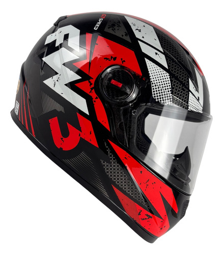 Capacete FW3 GTN Fechado SPEED - Branco/Vermelho Capacete FW3 GTN Fechado SPEED - Branco/Vermelho