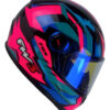 Capacete FW3 GTX Fechado + Viseira Extra Rosa/Azul + Viseira Revo Azul (Transparente)