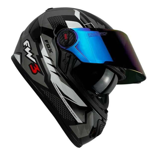 Capacete FW3 GTX Fechado + Viseira Extra Grafite + Viseira Camaleão (Colorida)