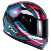 Capacete FW3 GTX Fechado + Viseira Extra Azul Tifany/Lilás + Viseira Preta (Fumê)
