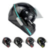 Capacete EBF Xtroy Drone Fechado Preto Brilho/Azul Tiffany