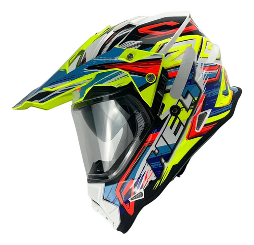 Capacete Helt Cross Vision Glass Prism - Colorido