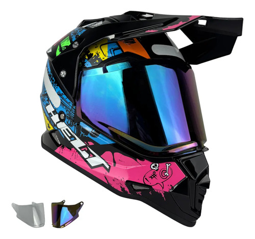 Capacete Helt Cross Vision Glass + Viseira Extra