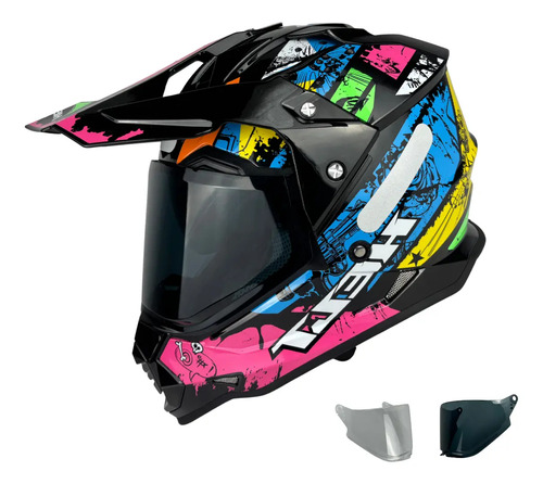 Capacete Helt Cross Vision Glass + Viseira Extra